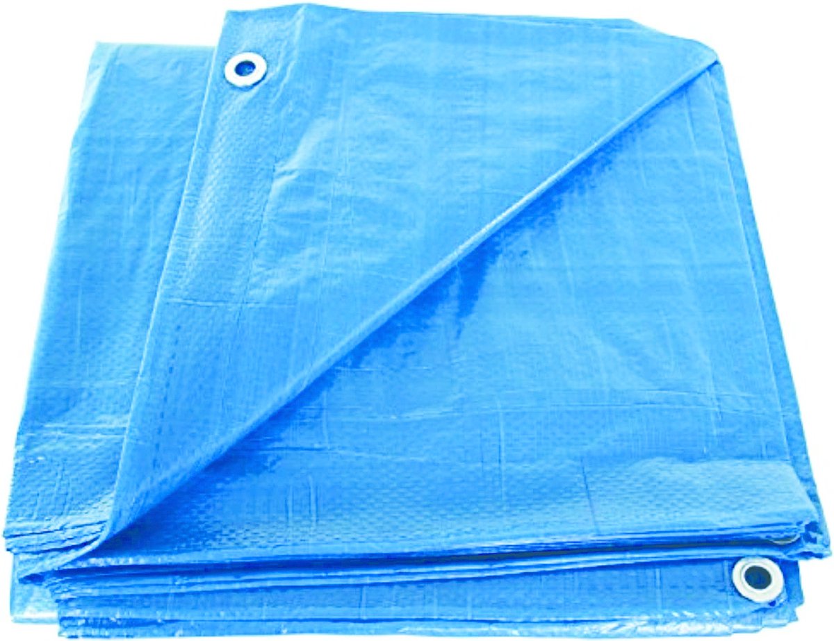 Creative kids zwembad afdekzeil - 305 x 204 cm - uv-bestendig - waterproof - met bevestigingskoord - blauw