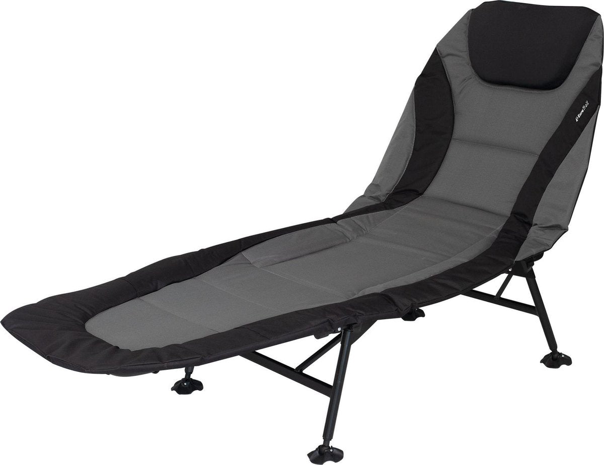 ligbed Royal 200 x 75 cm polyester antraciet zwart