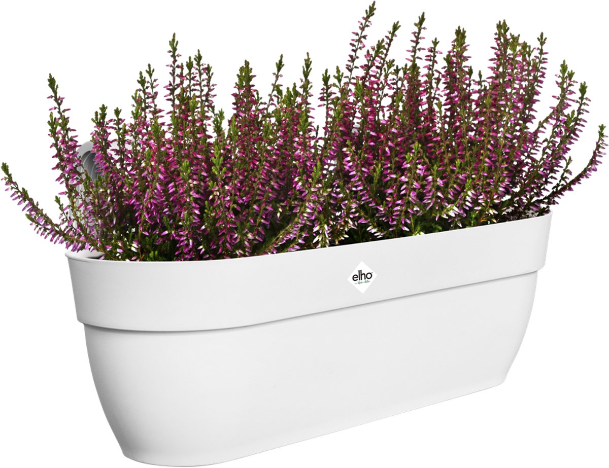 Elho vibia campana easy hanger xl 58 - plantenbak voor balkon - balkonbak - 100% gerecycled plastic - l56 x b26.8 x h23.7 cm - zijdewit