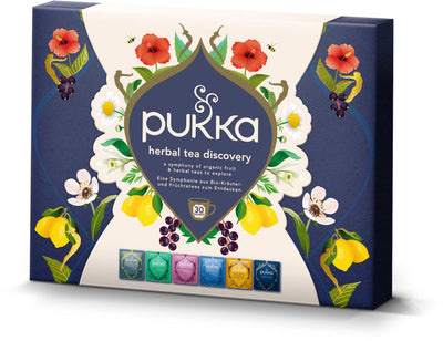 Pukka tea discovery box - 30 theezakjes - biologische kruidenthee - 5 x 6 zakjes - giftset - theedoos - thee geschenkdoos