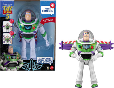 Mattel disney en pixar toy story vliegstand hi-tech editie - buzz lightyear op een schaal van 30 cm en 35+ geluiden - nederlands