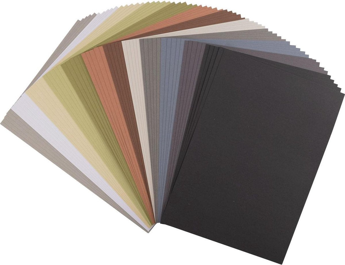 Vaessen creative cardstock - multipack aarde-tinten - a4 - 60 vellen - glad - 216 g