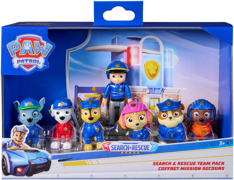 Paw patrol - search rescue - speelfigurenset met 7 verzamelfiguren - speelgoedfiguren