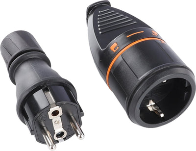 Q-link stekker set - stekker ip54 - contrastekker ip20 - lock - zwart