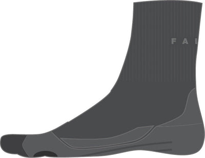Falke tk2 short anti-blaar dik wol functioneel materiaal wandelsokken dames grijs - maat 35-36