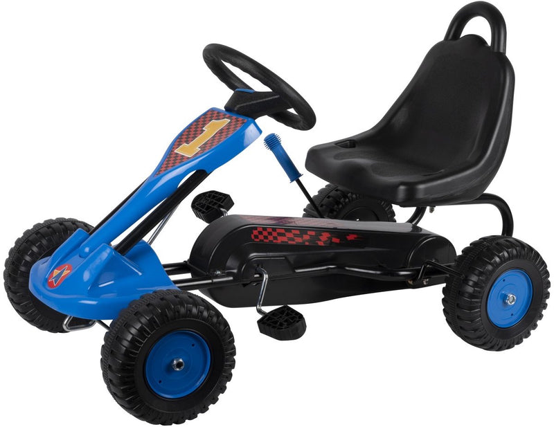 Eddy toys skelter go-kart voor kinderen - trapauto - pedaalaandrijving - handrem stevig metalen frame
