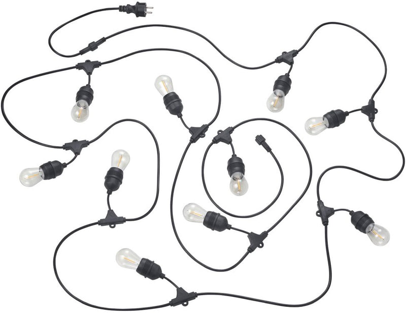 Rl live your light reality chain - lichtsnoer - zwart mat - incl. 10x e27 1 w - niet geschikt voor externe dimmer - wand- en plafondmontage - buitenverlichting - ip44