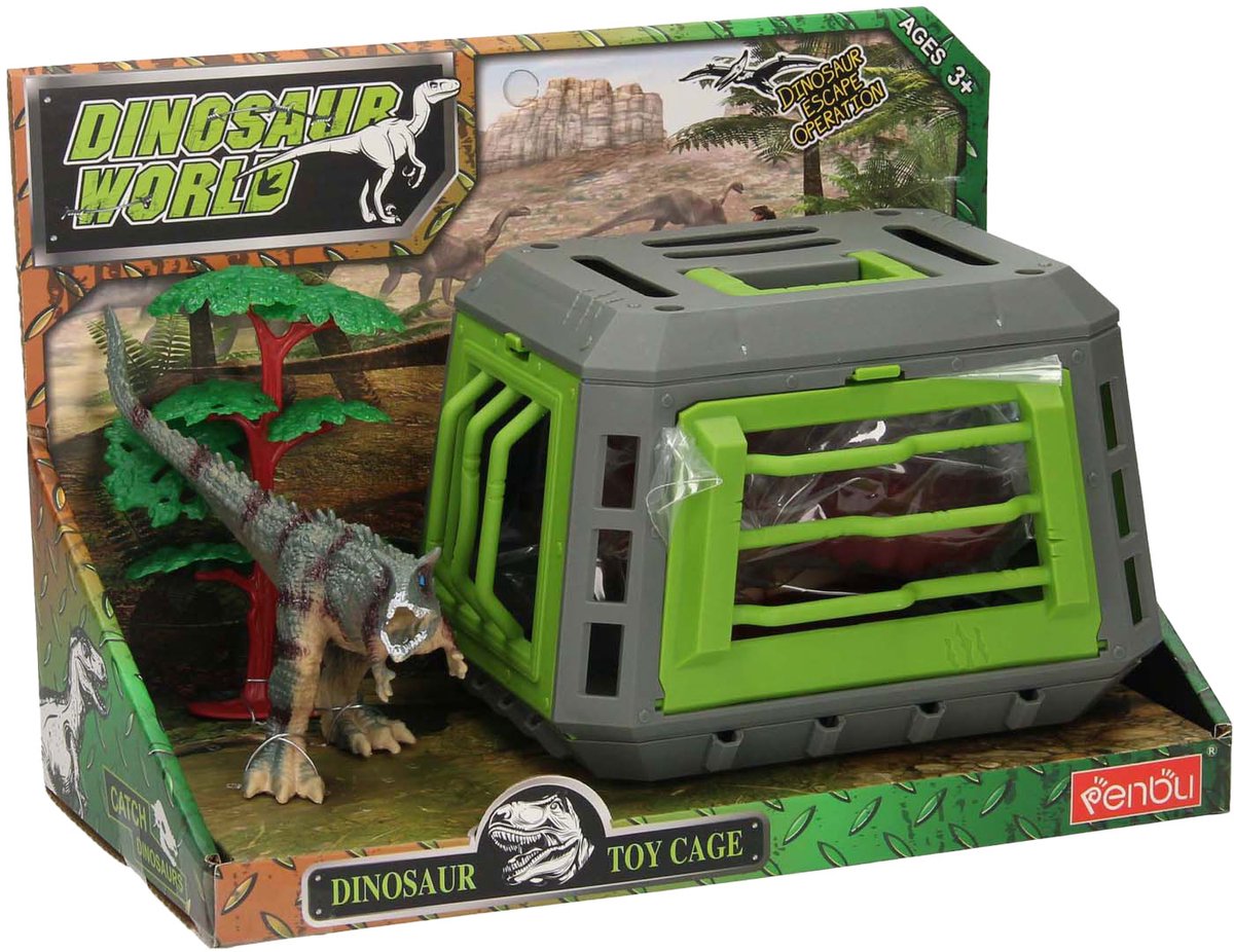Dino speelset met kooi