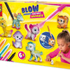 Ses creative - blow airbrush pens - safari dieren - knutselen meisjes - 6 pennen en dieren - herbruikbaar - vanaf 5 jaar