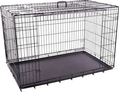 Flamingo hondenbench nyo zwart xxl – 124x77x81,5 cm – opvouwbare draadkooi met 2 deuren lade – hondenbench met handvat