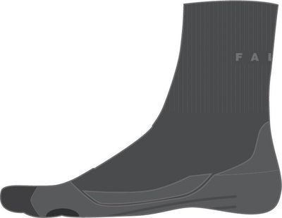 Falke tk2 short anti-blaar dik wol functioneel materiaal wandelsokken heren grijs - maat 44-45