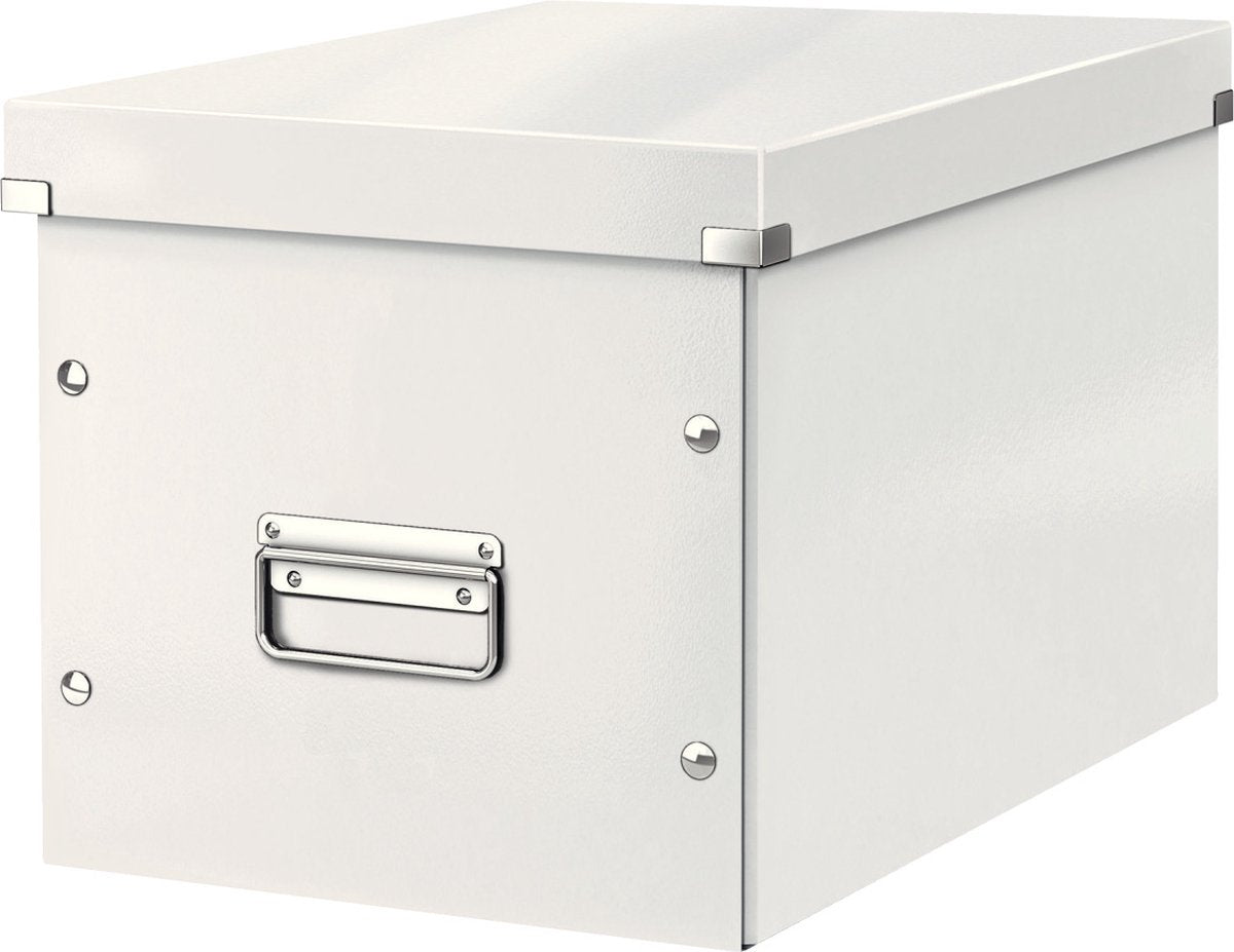 Leitz wow click store kubus grote opbergdoos - 80% gerecycled karton - 32 x 31 x 36 cm (bxhxd) - wit