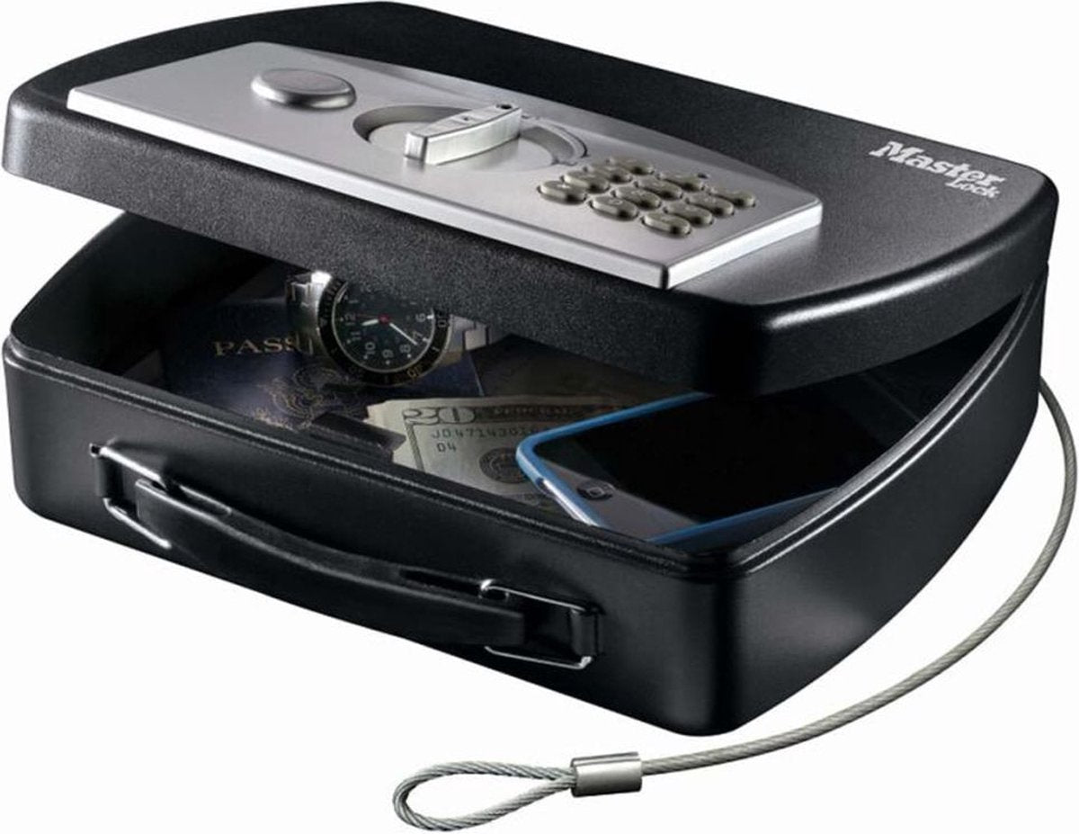 Masterlock master lock digitale draagbare kluis met kabel