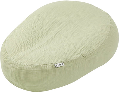 Meyco baby uni relaxhoes voor voedingskussen - pre-washed hydrofiel - soft olive