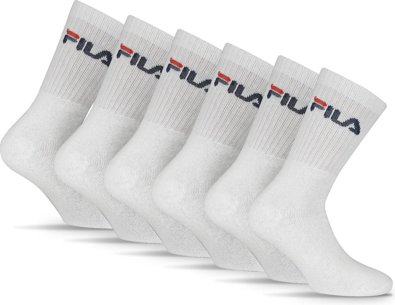 Fila - crew sportsokken - 6 pack - maat 39 42 - wit