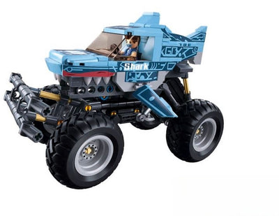 Sluban powerbricks bigfoot blauw bouwspeelgoed kinderen vanaf 6 jaar – constructiespeelgoed modelbouw monstertruck – bouwdoos met 273 bouwstenen en 1 minifiguur – m38-b1163