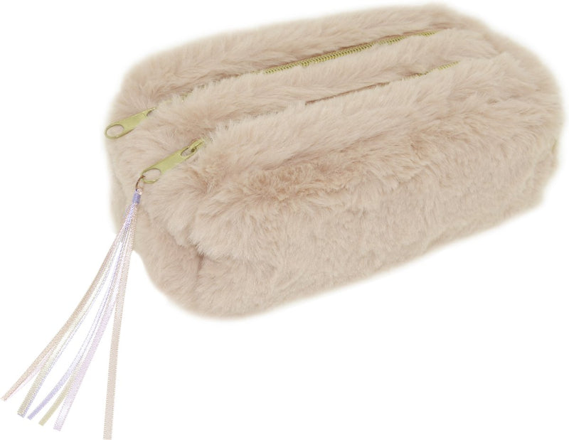 Kangaro etui - galaxy girl - roze bont - twee vakken - k-pm420038