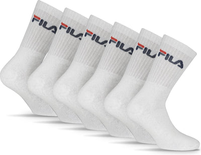 Fila - crew sportsokken | 6-pack | sports socks | maat 35 38 - wit 35-38