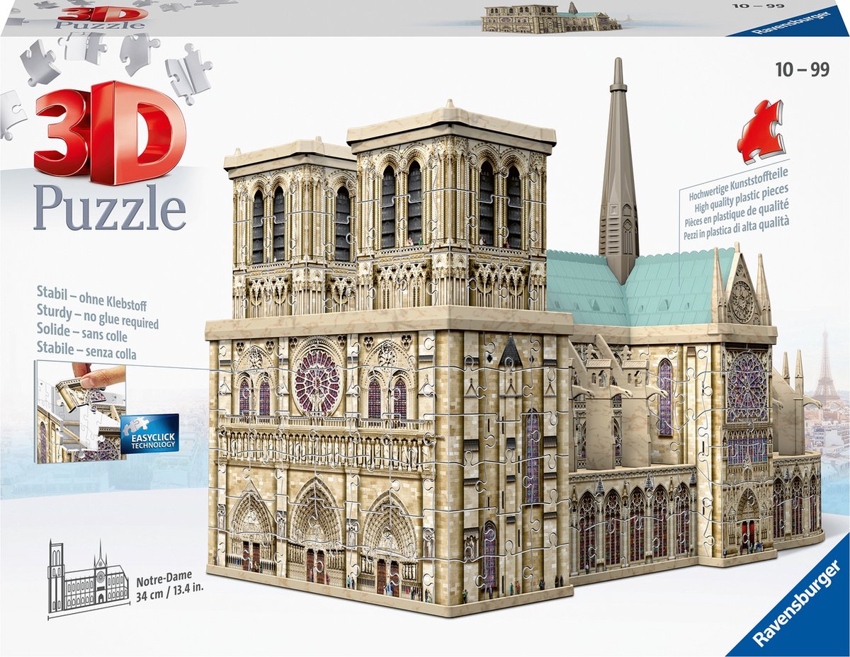 Ravensburger notre dame parijs - 3d puzzel gebouw - 324 stukjes
