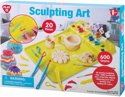 Playgo klei beeldhouwen set met verf en accessoires - 20-delig creatief speelgoed.