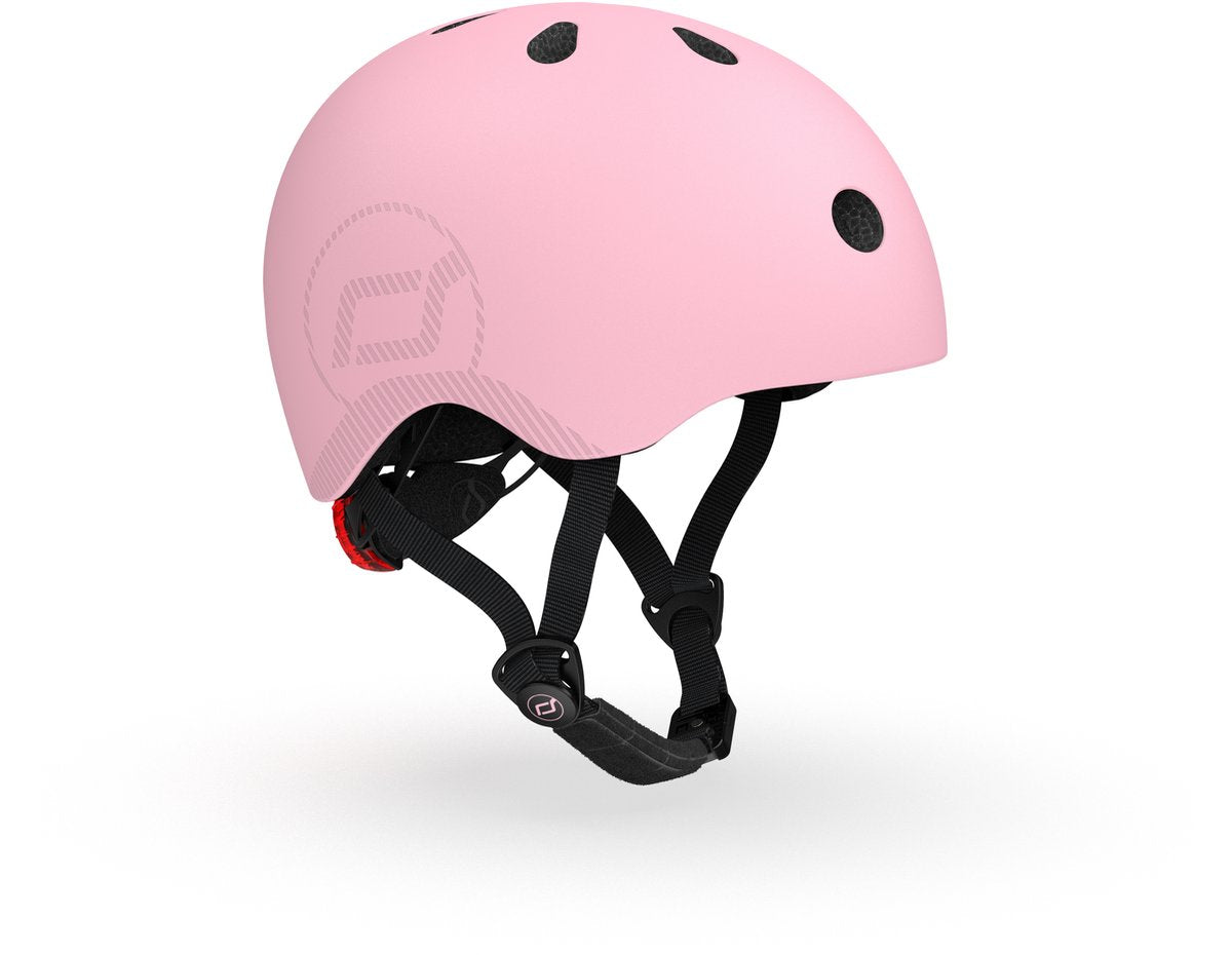 Scoot ride helmet – sporthelm – m l 55-59 cm – led achterlicht – magnetische sluiting – verstelbaar – roze