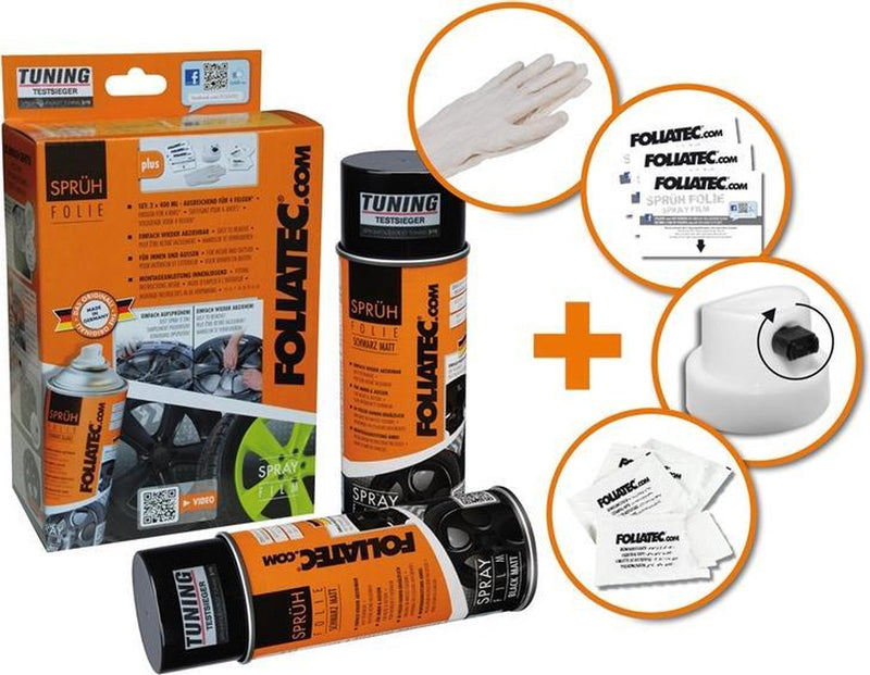 Foliatec spray film (spuitfolie) set - zwart mat 2x400ml