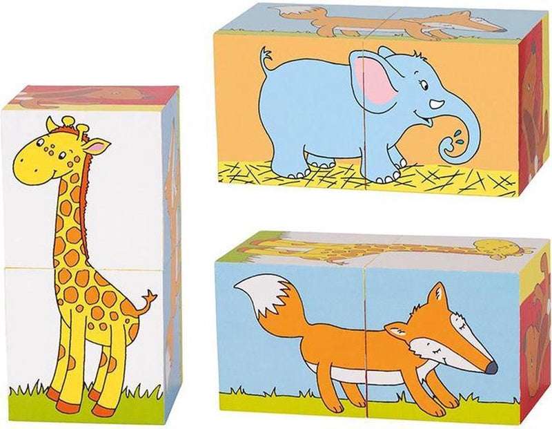 Goki houten blokpuzzel dieren, 2st.
