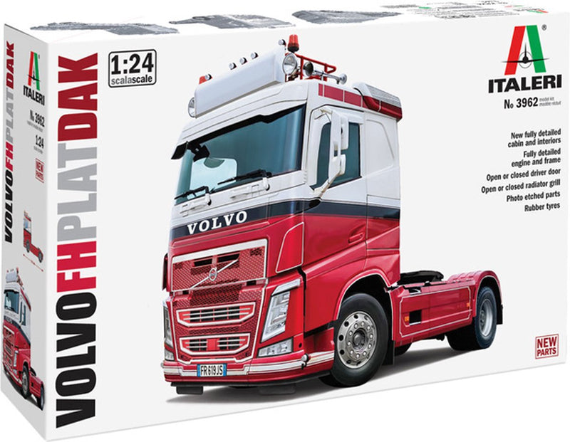Italeri modelbouwpakket vrachtwagens - 3962 volvo fh4 truck 4x2 plat dak plastic - 1:24 - modelbouw