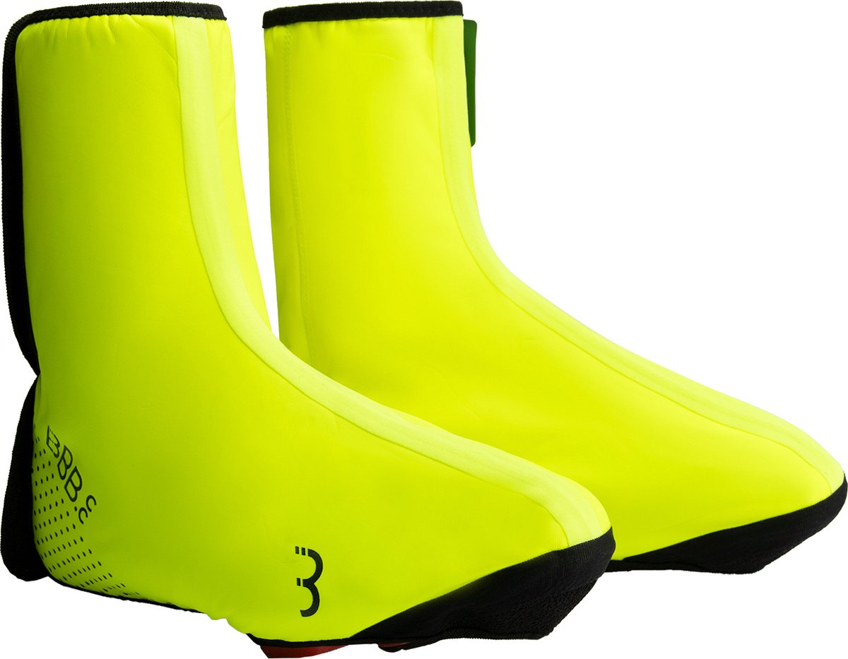Bbb cycling multiflex overschoenen wielrennen, mtb en casual schoenen - 5 tot 15 cº - overschoenen waterdicht - neon geel - maat 39 43 - bws-27hv