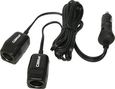 Carpoint 2-weg aanstekerdoos – 12v 10a – 2 meter kabel – ce keur – dubbele aansluiting – voor auto accessoires
