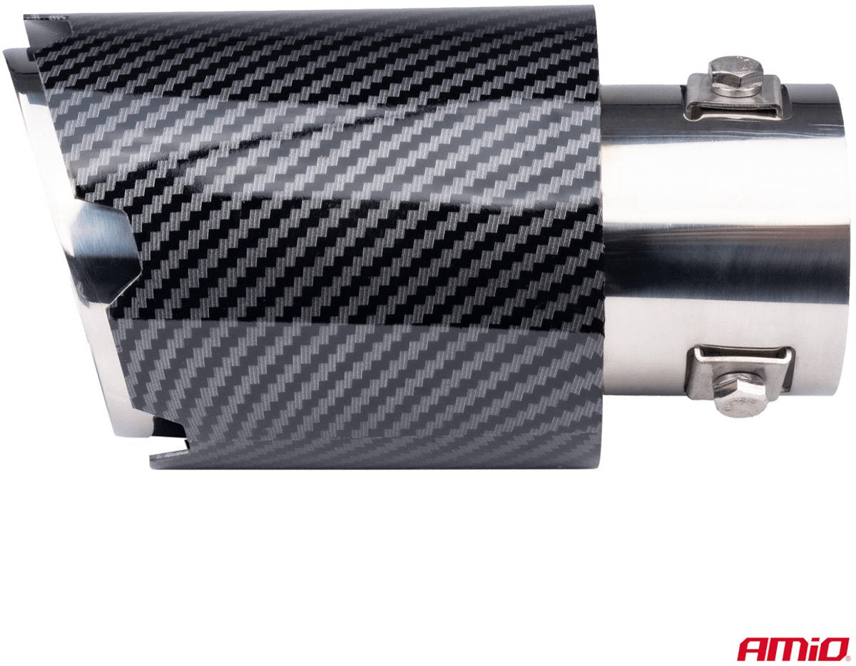 Amio uitlaat einddemper sierstuk rvs koppelstuk 89mm carbon