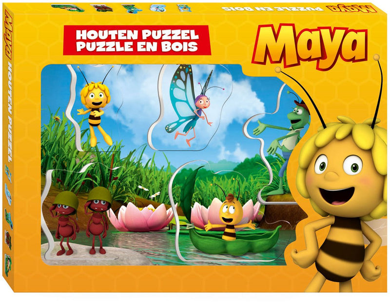Maya de bij maya houten puzzel met dikke stukken - formaat a4