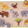 Bigjigs houten knoppuzzel safari - 9 stukjes