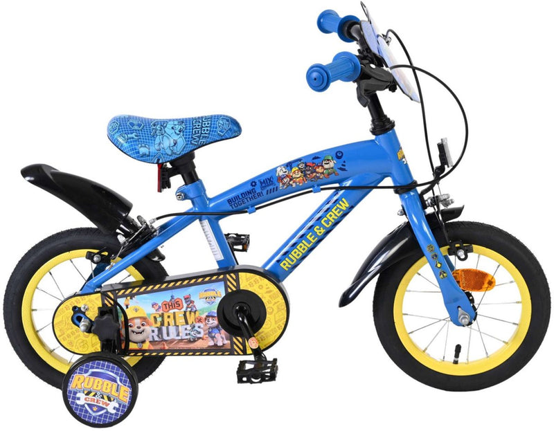 Volare paw patrol -rubble crew - kinderfiets - jongens - 12 inch - blauw - twee handremmen