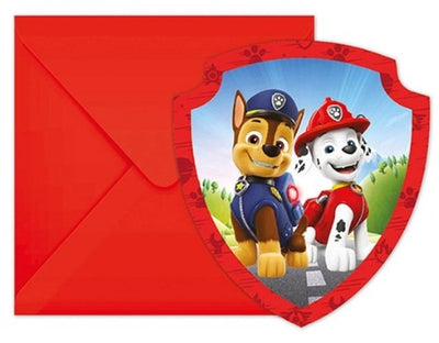 Paw patrol uitnodigingen - 6 stuks - daily style