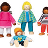 Goki flexibele poppen interculturele familie, 4st.