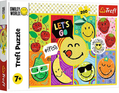Trefl puzzel 200 stukjes - happy smiley kleurrijk karton speelgoed.