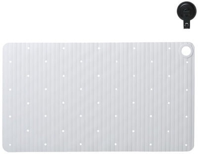 Sealskin ribb - antislip badmat 40x70 cm - wit - inclusief zwarte haak
