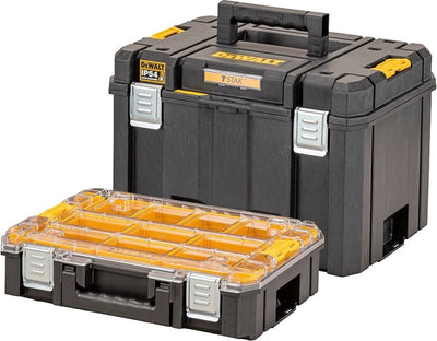 Dewalt tstak 2.0 - gereedschapskoffer - diepe kist + organizer - ip54 - met organizer