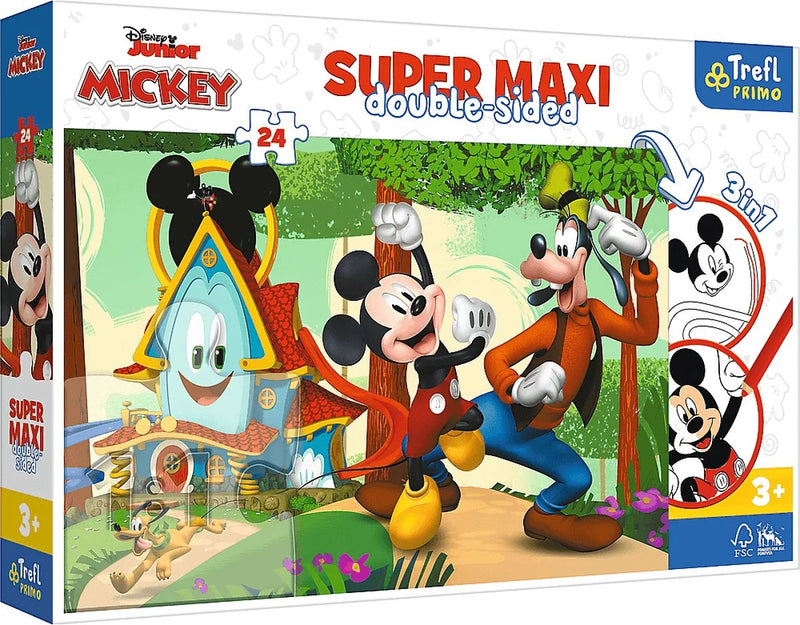 Trefl puzzel 3 in 1 mickey mouse + kleurplaat + volgspel