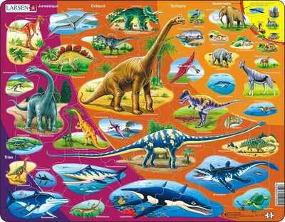 Larsen puzzle maxi l'histoire naturelle de la période trias jusqu'à aujourd'hui (en français) - 85 pièces