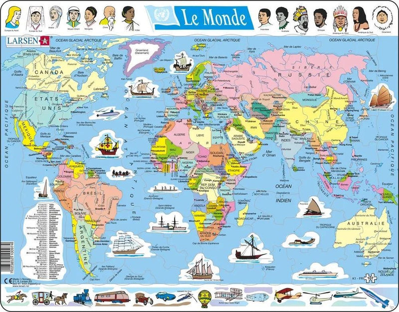 Larsen puzzle maxi le monde politique (en français) - 107 pièces