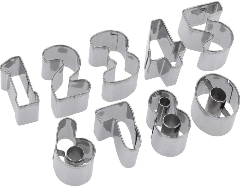 Westmark koekjesvormpjesset, cijfers, roestvrij staal, 0-9, 9 stuks, zilver, 35382280