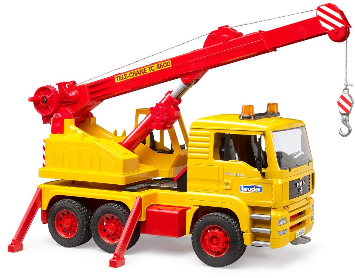 Bruder man vrachtwagen speelgoedauto met kraan - jubileumeditie 50 jaar.