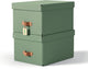 Leitz puro middelgrote opbergdoos met deksel - set van 2 - 17l - 100% gerecycled karton - groen