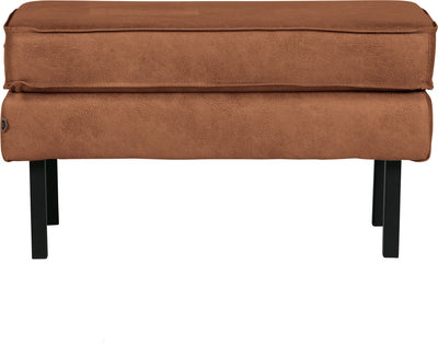 Woood rodeo hocker op poten - recycle leer - cognac - 45x84x54