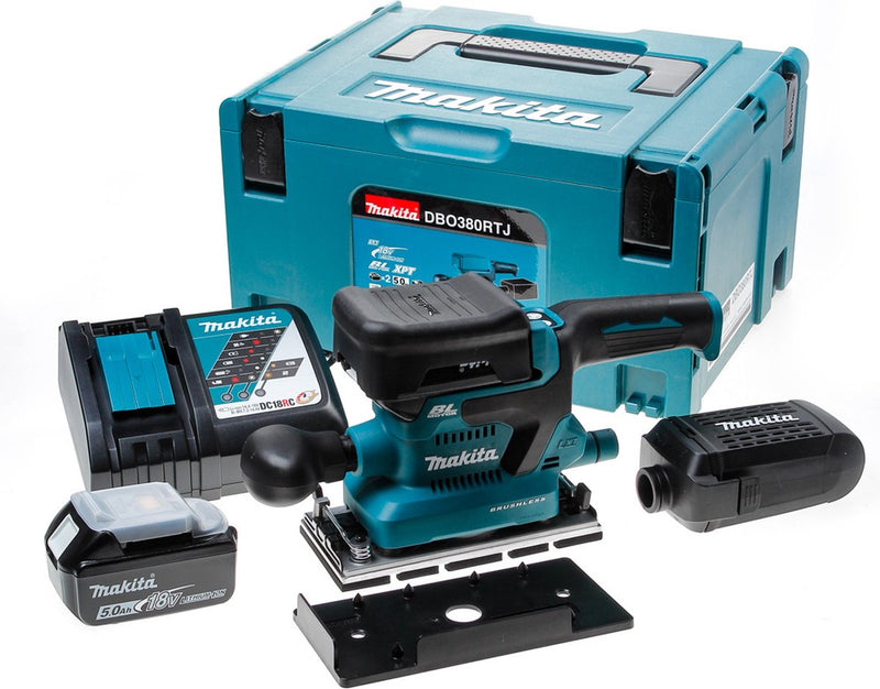 Makita dbo380rtj accu vlakschuurmachine 18v 5.0ah in mbox