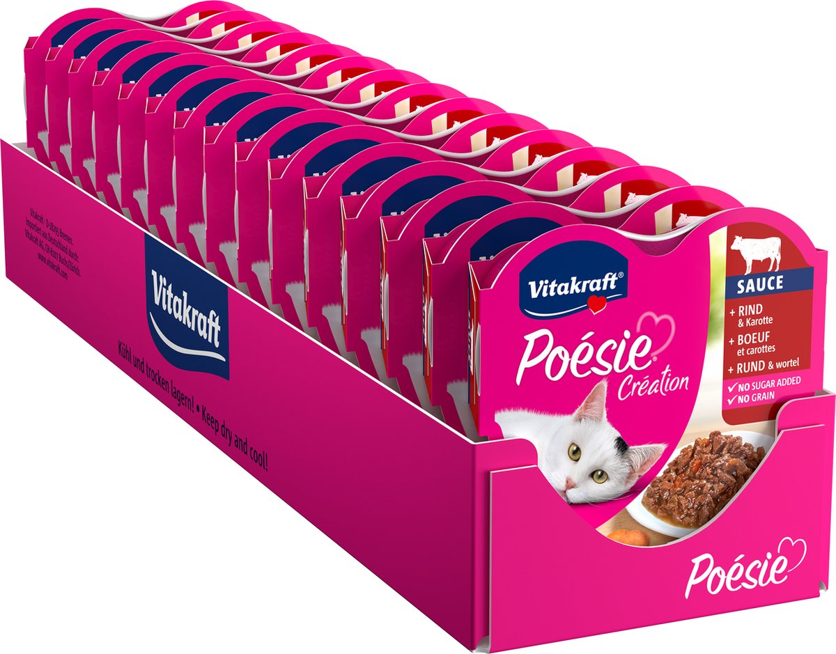 Vitakraft poésie® création rund wortel - saus - natvoer - 15x85 gram