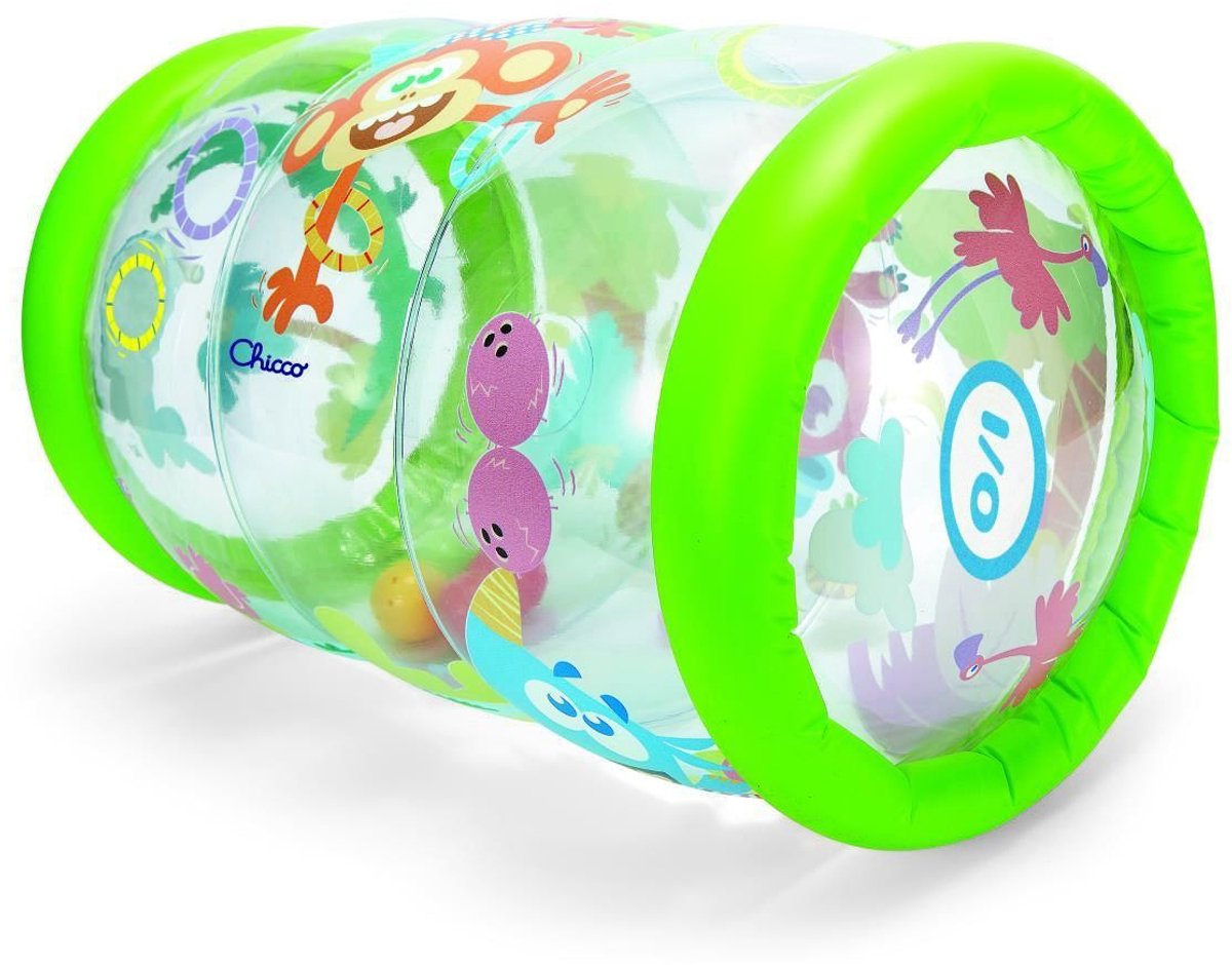 Chicco jungle muzikale roller - opblaasbaar speelgoed - stimuleert kruipen motoriek - met geluid balletjes (6m+)