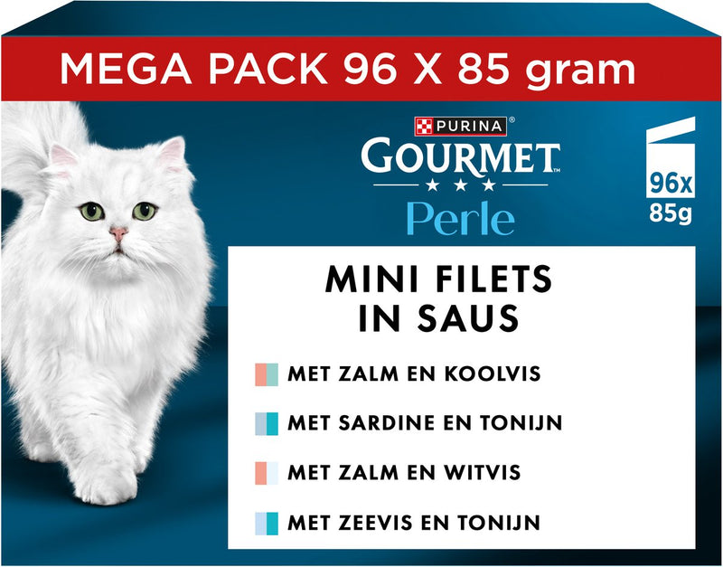 Gourmet perle duo mini filets in saus - kattenvoer natvoer - visselectie - 96 x 85g